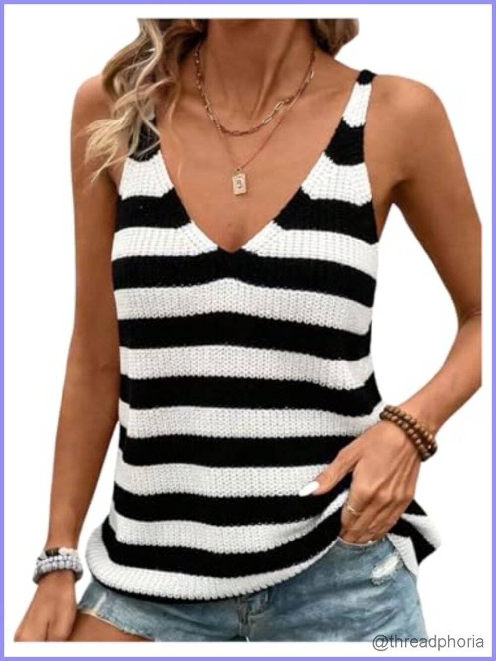 Women's Knit Tank Top Sleeveless V-Neck Ribbed Sweater Vest Summer